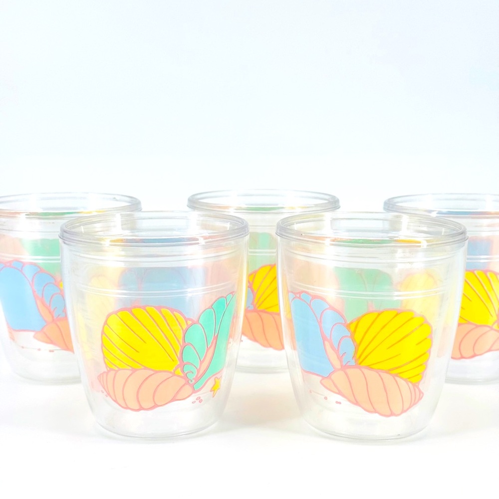 Vintage Morris 80s Pastel Seashell Tumblers Set-of-5